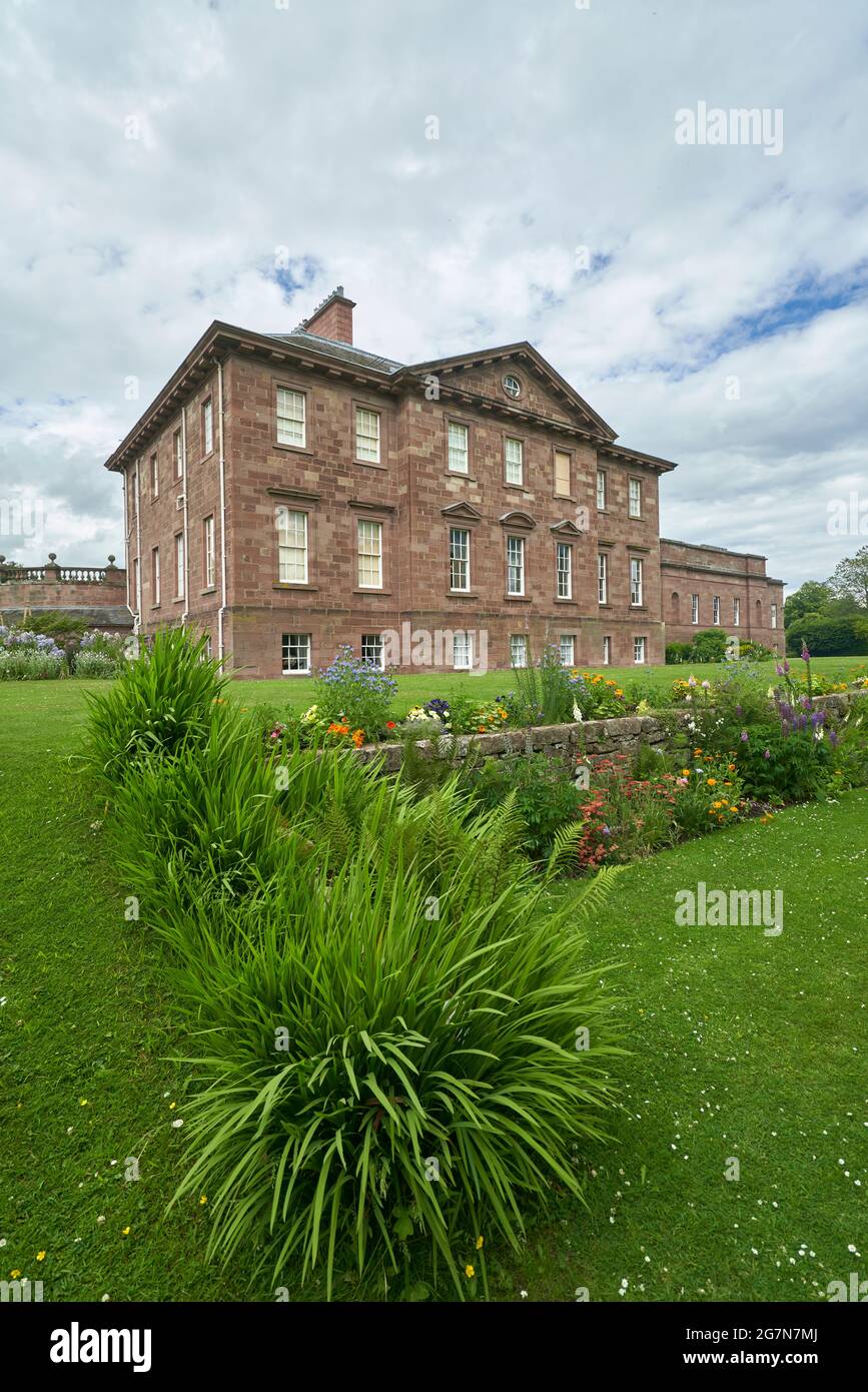 Exterior and gardens of Paxton House in the Scottish Borders. One of the finest Palladian houses