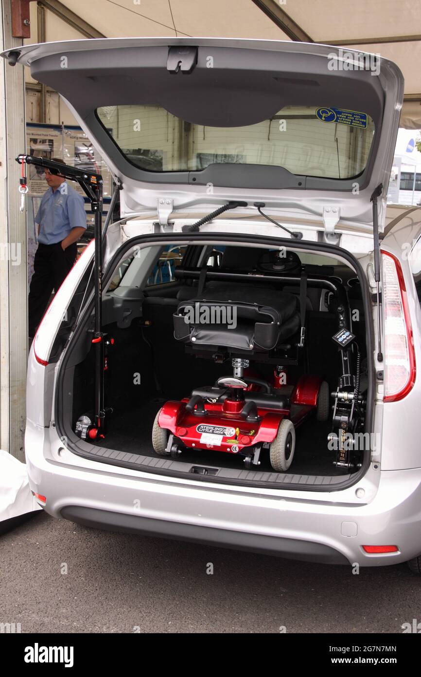 Vehicles modified and adapted to suit the needs of the disabled, at the Mobility Roadshow. Stock Photo