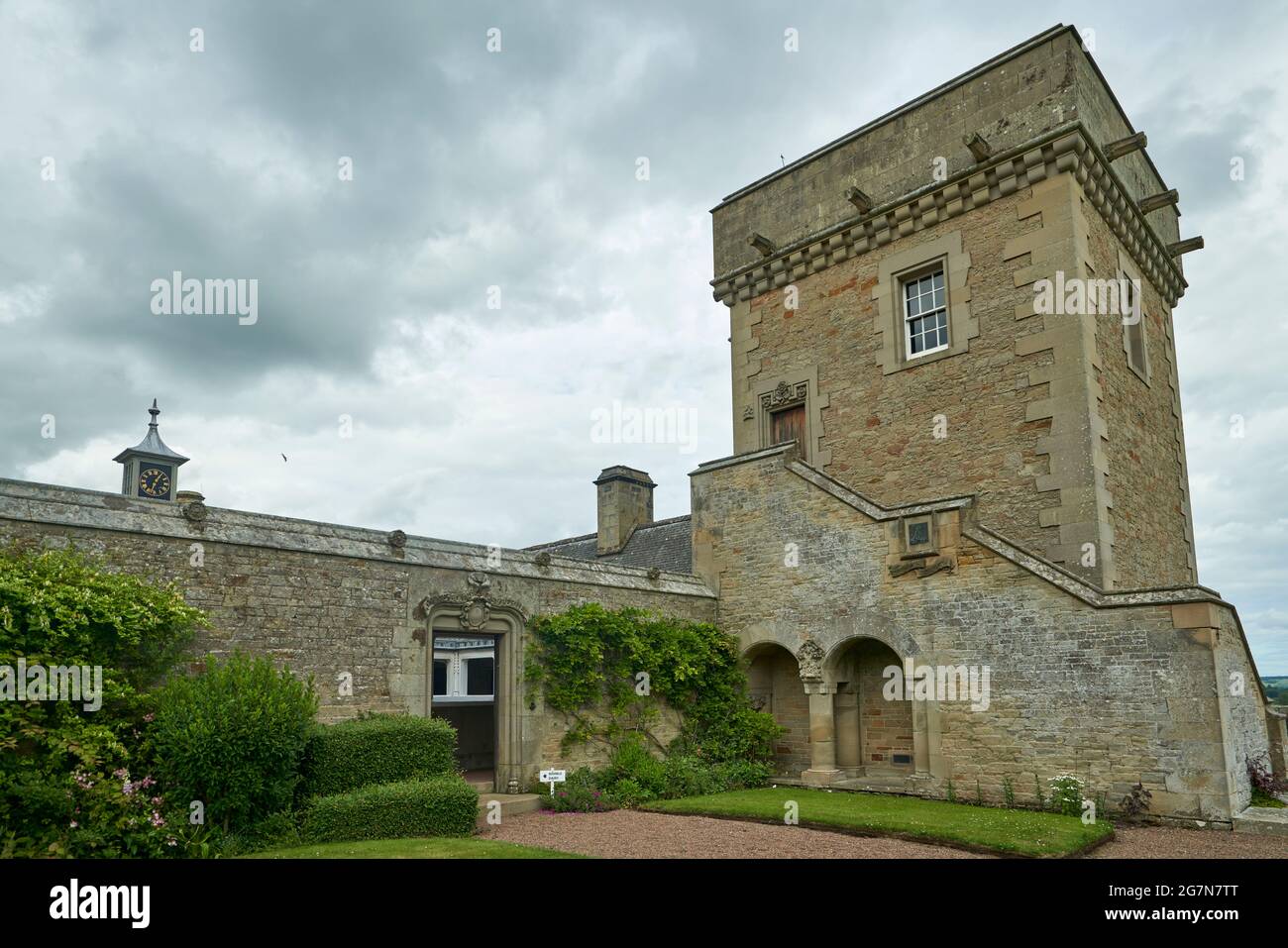 The Tower at Manderston house next to the Marble Dairy , build to look like a Scottish Keep Stock Photo