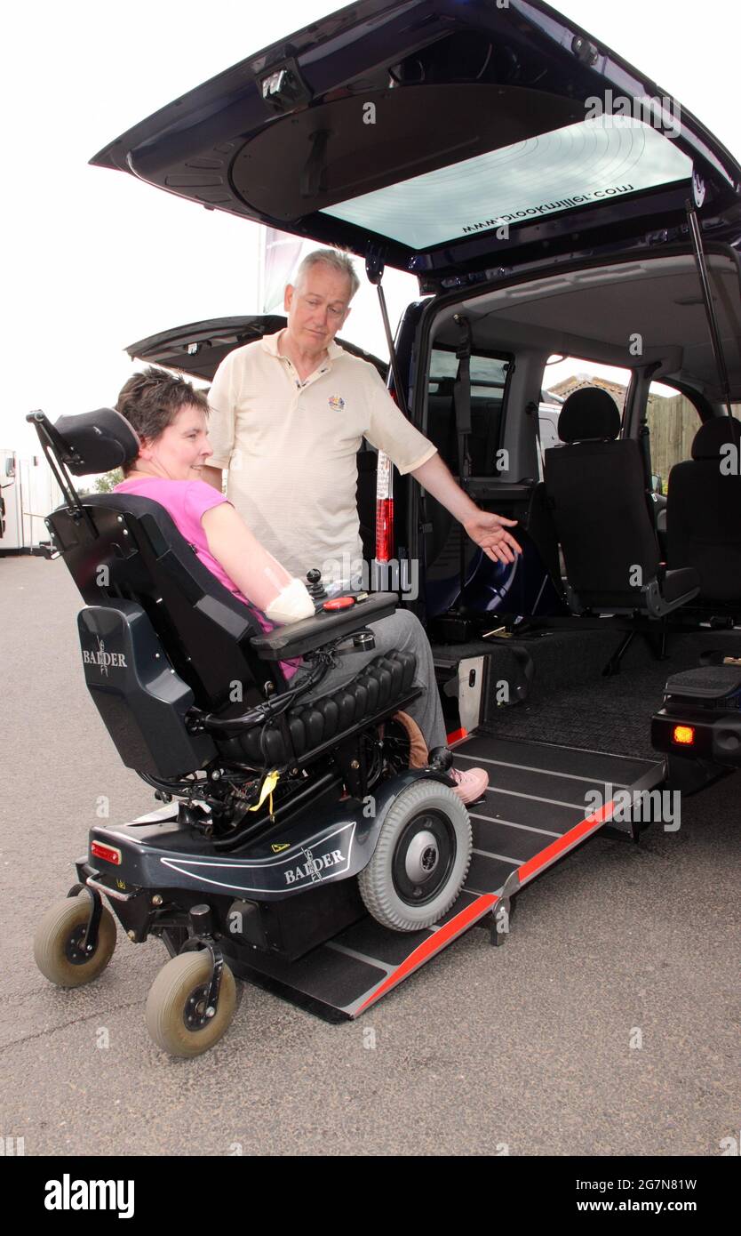 Vehicles modified and adapted to suit the needs of the disabled, at the Mobility Roadshow. Stock Photo