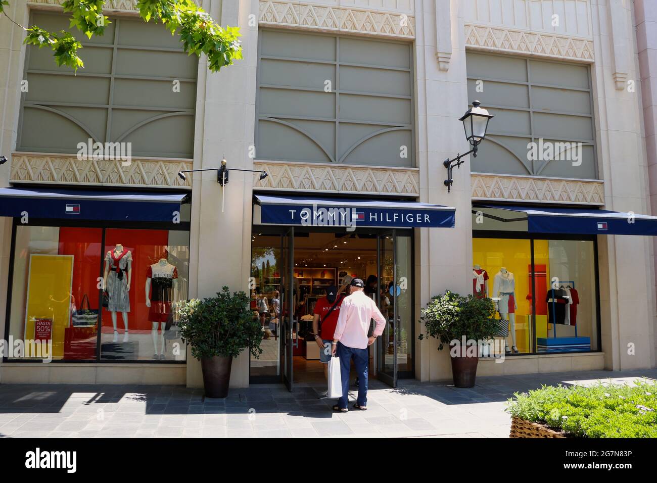 Tommy Hilfiger shop entrance Las Rozas shopping mall Madrid Spain Stock ...