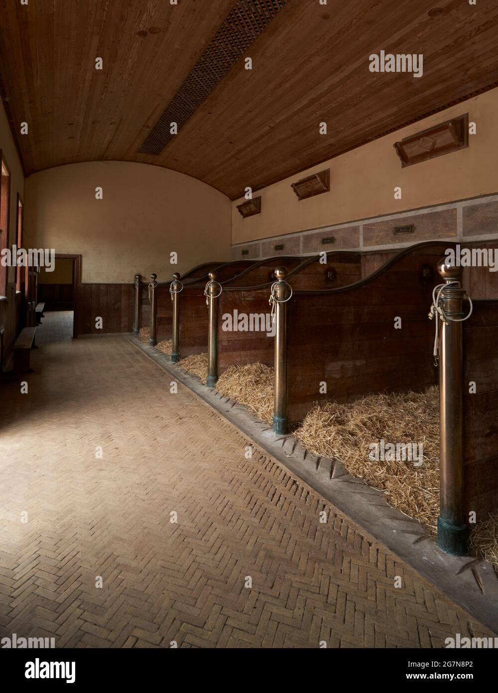 Possibly the finest stables in the world at Manderston House in the Scottish Borders. Stock Photo