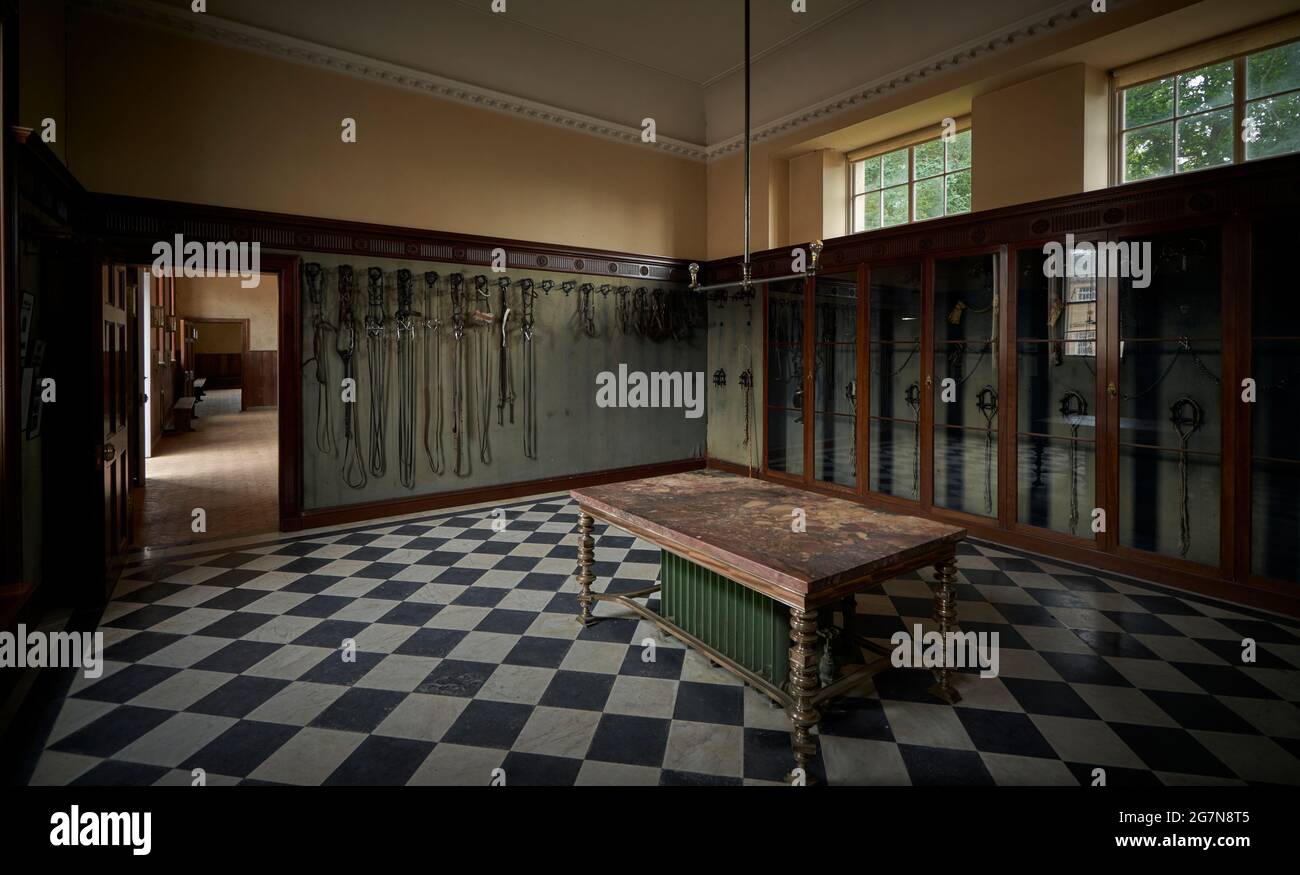 The Tack Room In Possibly the finest stables in the world at Manderston House in the Scottish Borders. Stock Photo