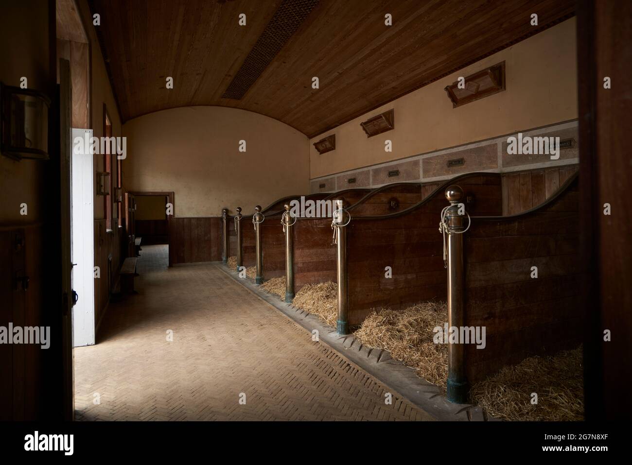 Possibly the finest stables in the world at Manderston House in the Scottish Borders. Stock Photo