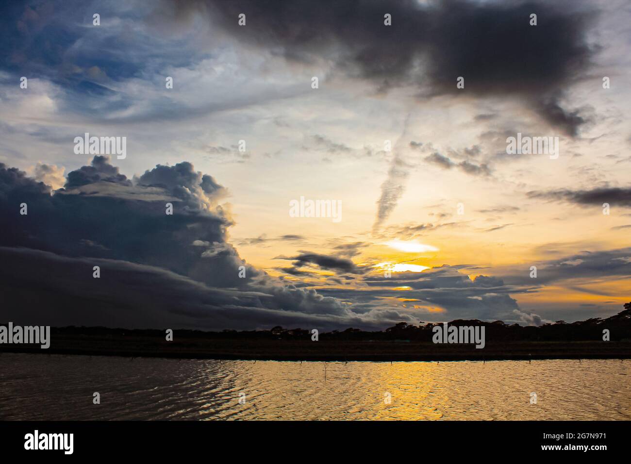 Sky background when at sunset,after glow,cloudy sunset Stock Photo
