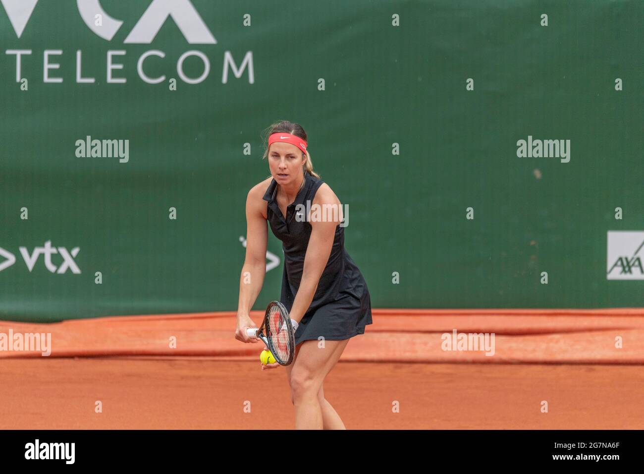 Lausanne, Switzerland. 07th May, 2021. Mandy Minella of Luxembourg is in  action during the 8th final, Lausanne 2021 tennis tournament WTA 250 (Photo  by Eric Dubost/Pacific Press) Credit: Pacific Press Media Production