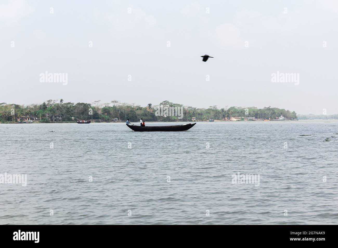 16-07-2021 in dhaka Bangladesh, Bangladeshi pangucci river with boat Stock Photo