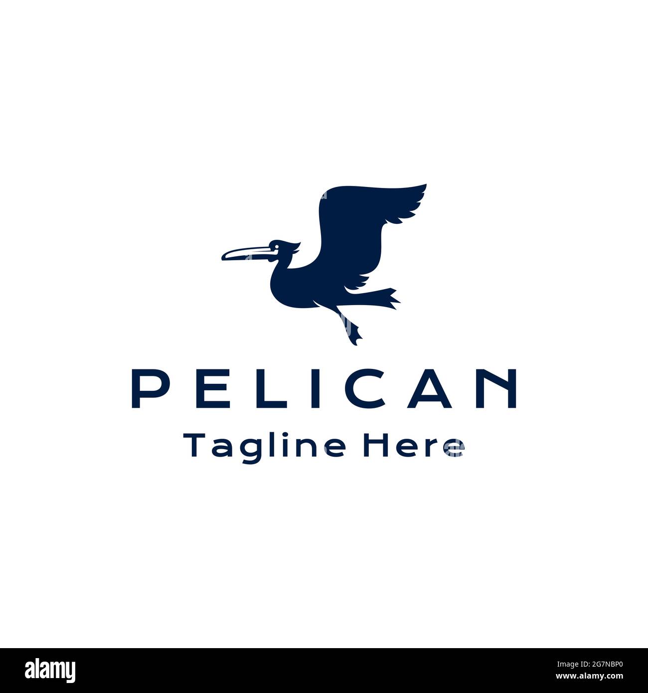 Pelican bird logo design vector illustration template Stock Vector