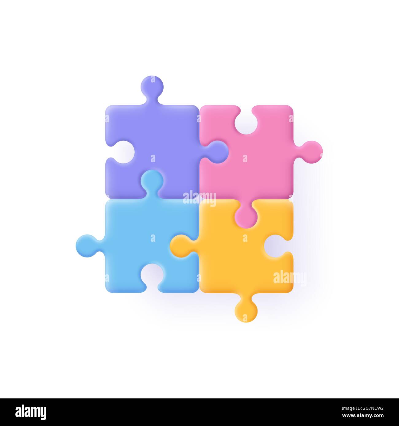 Puzzle, jigsaw, data concept. Puzzle pieces icon. 3d vector