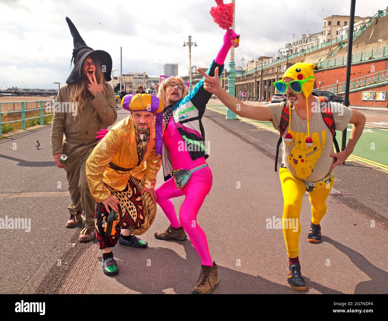 A group of mates on a stag do in Brighton Stock Photo Alamy