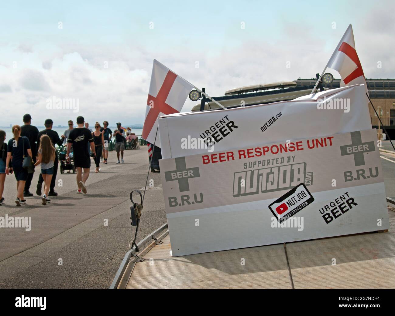 A beer delivery on the Brighton seafront Stock Photo Alamy