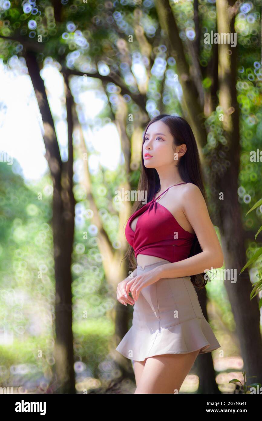 Beautiful girl in skirt hi-res stock photography and images - Alamy