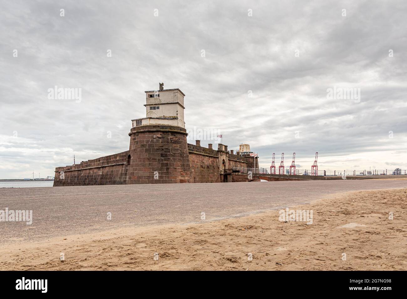 Fort Perch Rock, New Brighton, Wirral, UK; built in the 1820s to defend the Port of Liverpool. Stock Photo