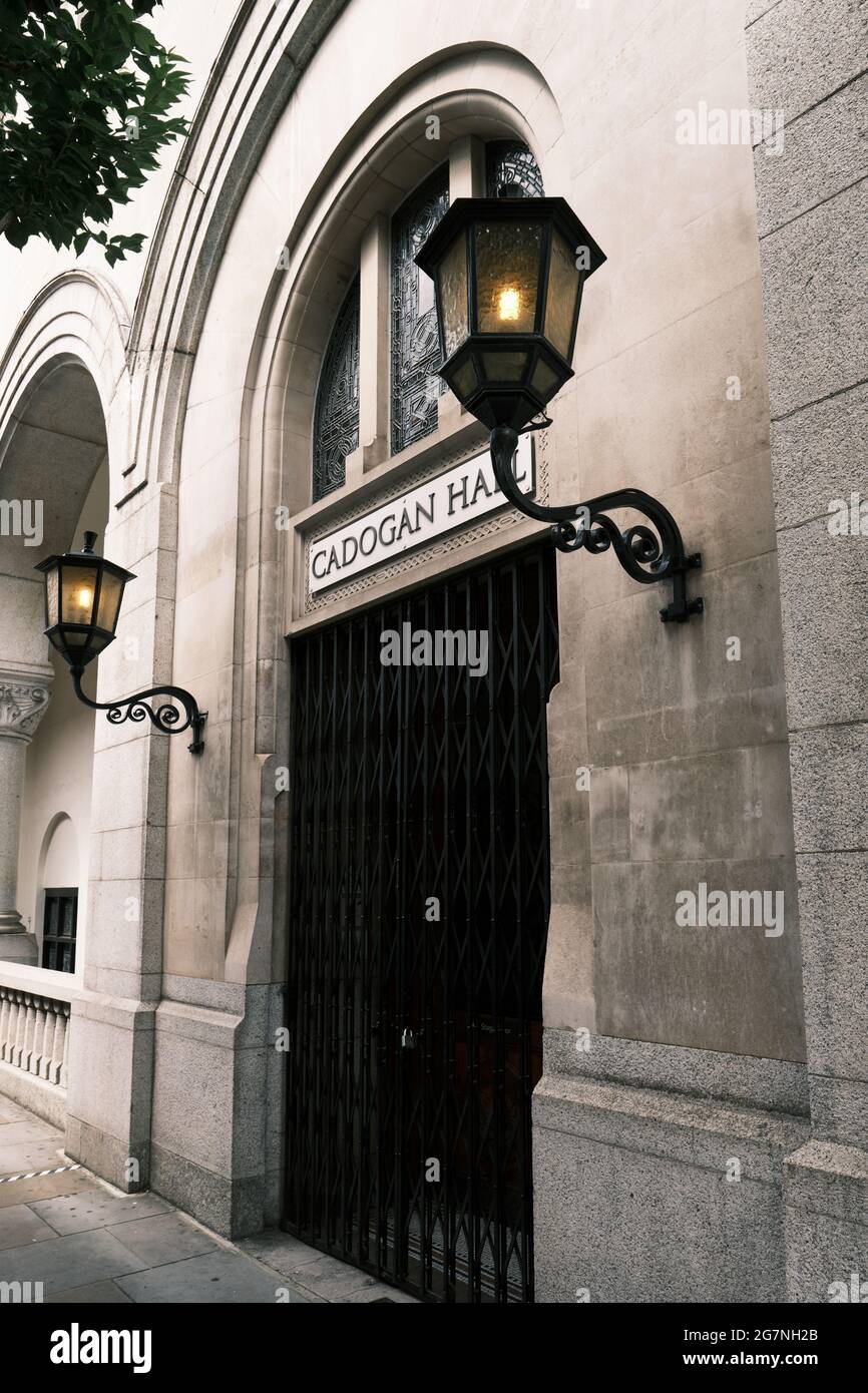 The entrance of Cadogan Hall. Home to the Royal Philharmonic Orchestra. Stock Photo