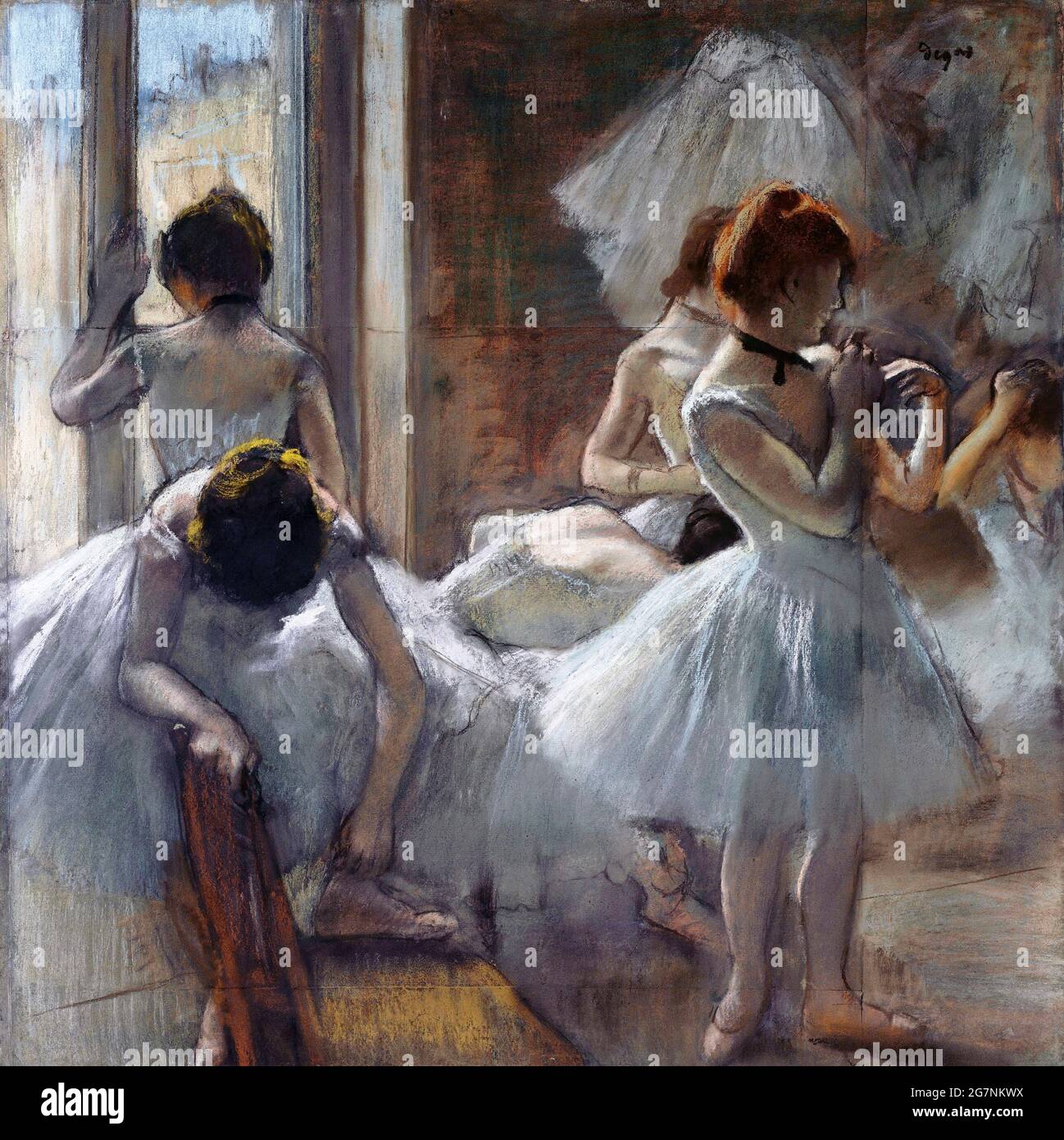 Degas. Painting entitled 'The Dancers' by Edgar Degas (1834-1917), oil on canvas, 1884/5 Stock Photo