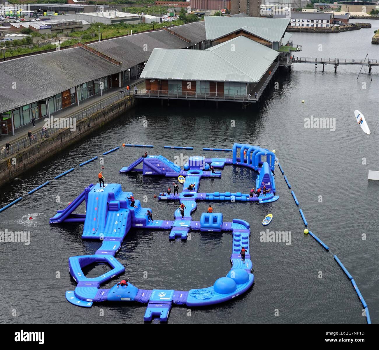 Watersports and Aqua Park, City Quay, Dundee Stock Photo Alamy