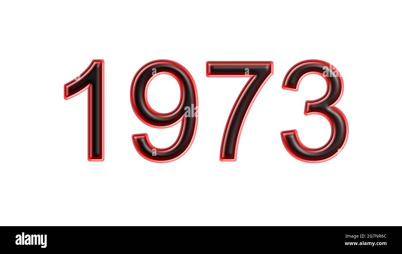 red 1973 number 3d effect white background Stock Photo
