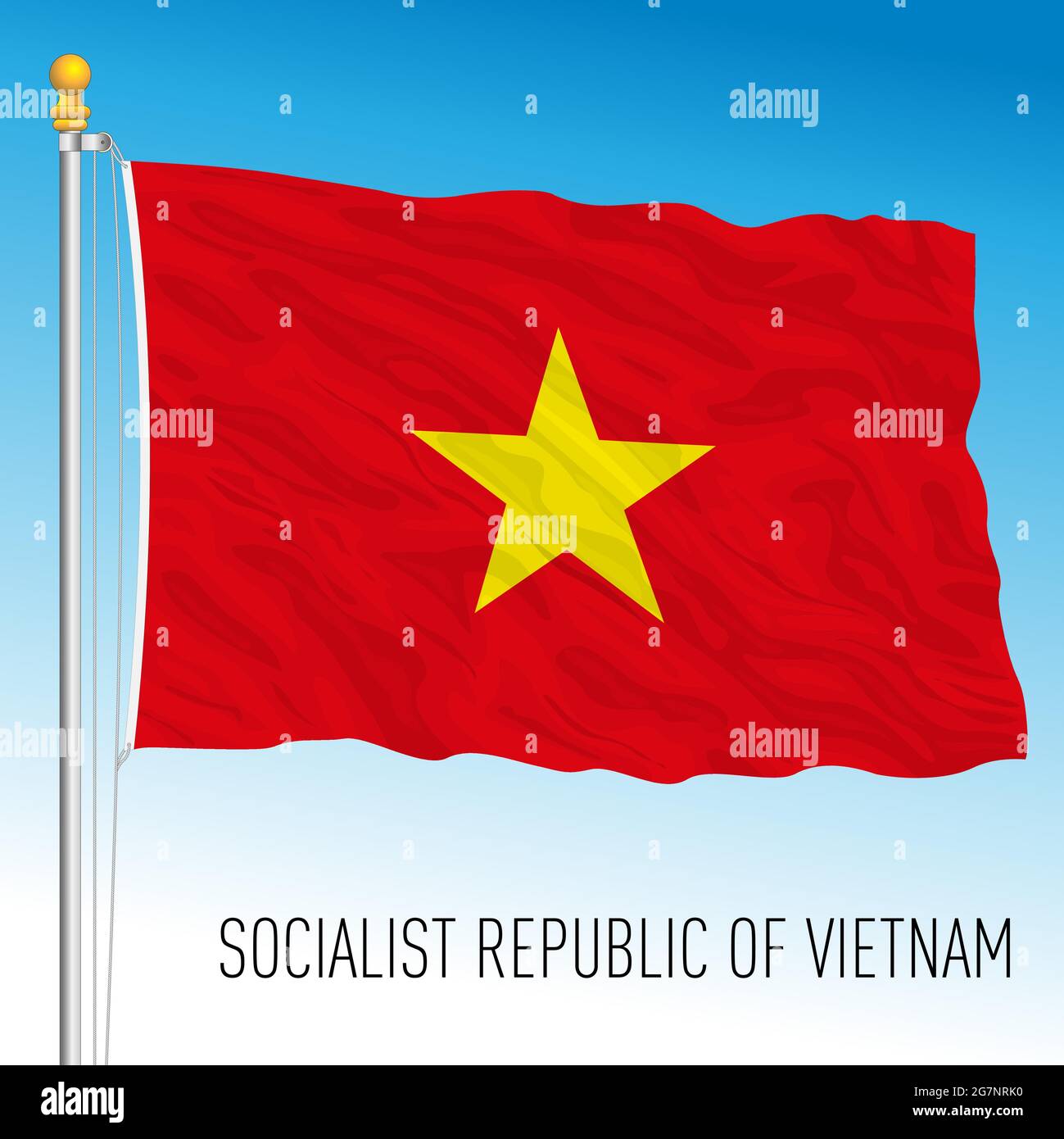 Vietnam official national flag, asiatic country, vector illustration Stock Vector