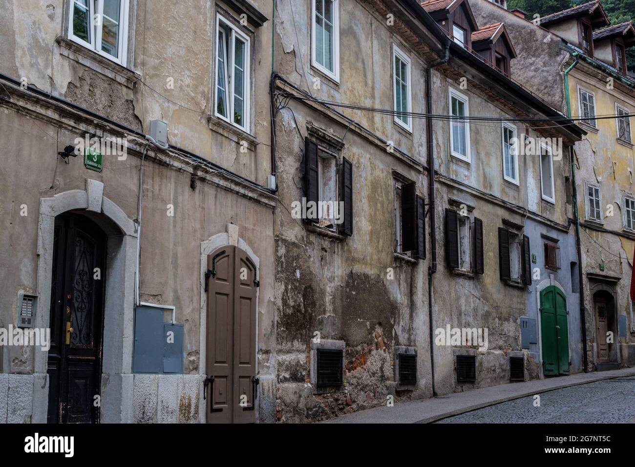 Ljubljana, Slovenia - September 11, 2017: View of an Old Building in Ljubljana Old Town Stock Photo