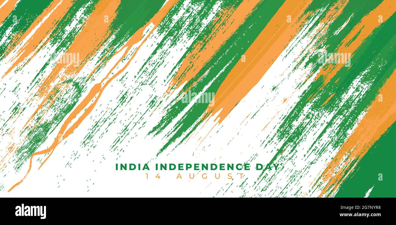 Orange white and green Background with grunge design for India Independence Day. Good template for India National Day design. Stock Vector