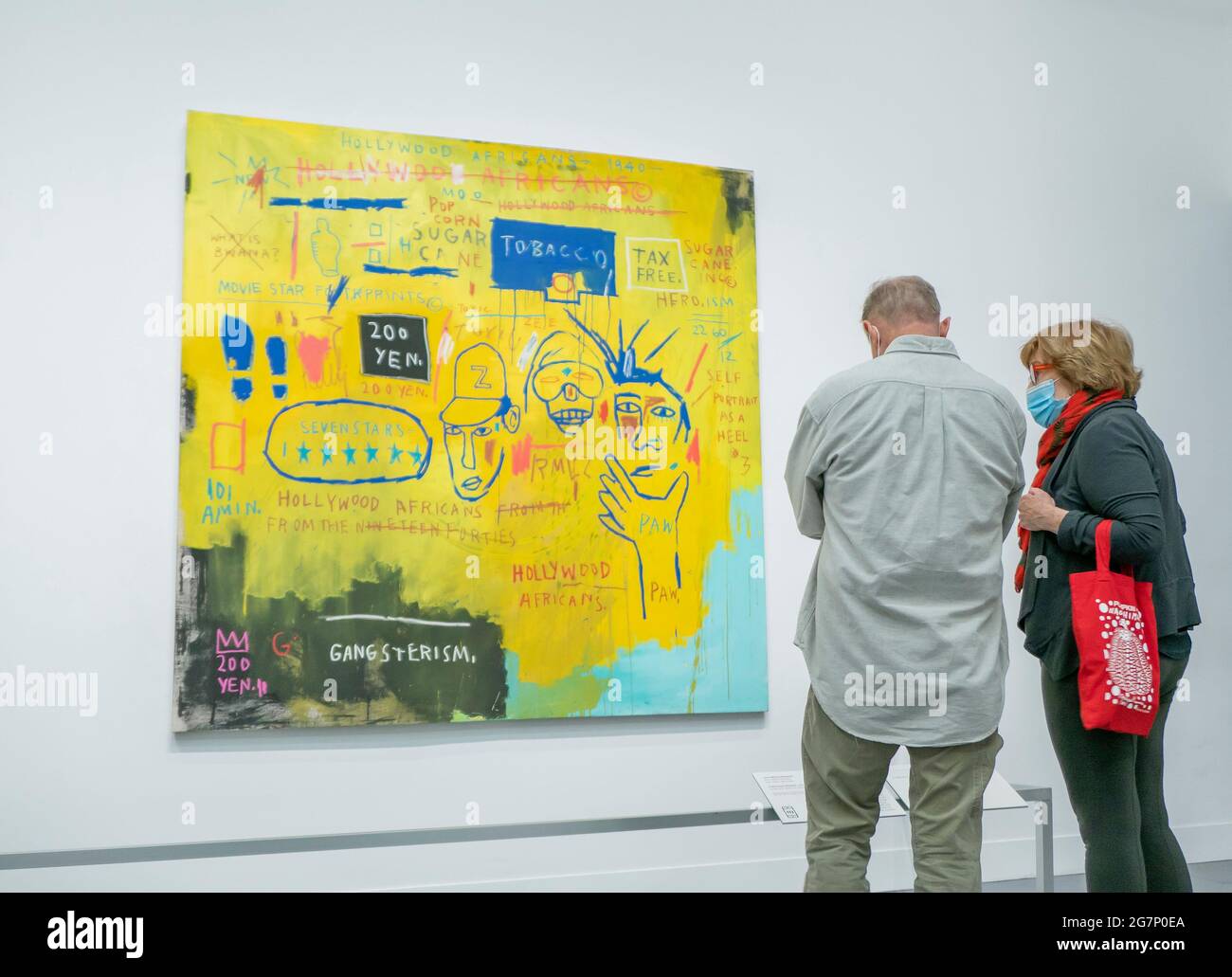 Hollywood Africans by Jean Michel Basquiat in Writing the Future, Basquiat  and the Hip-Hop Generation at the MFA in Boston, Massachusetts Stock Photo  - Alamy