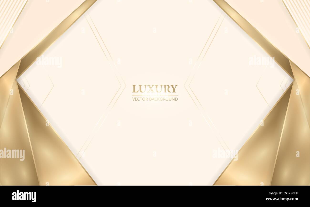 Luxury cream shade elegant design realistic background with golden shapes  lines and shadows. Gold arrows, angles, lines and beige paper cut. 3d Stock  Vector Image & Art - Alamy