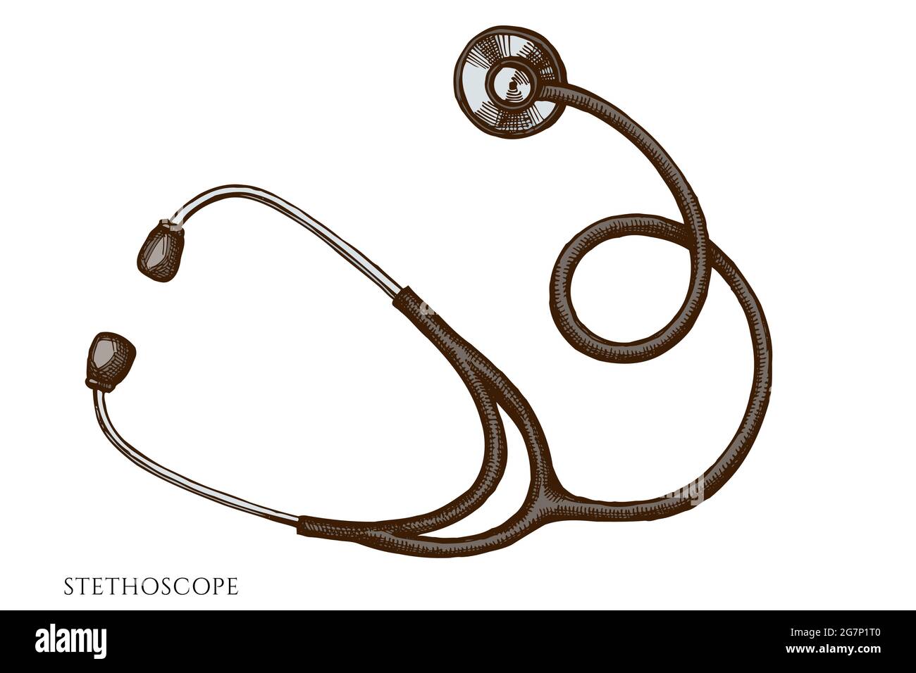 Vector set of hand drawn colored stethoscope Stock Vector Image & Art ...