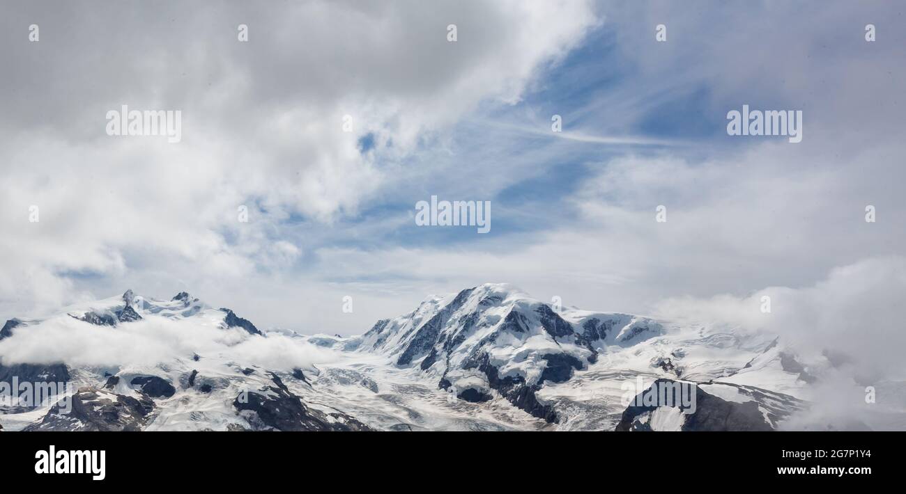 Aerial view of the Alps mountains in Switzerland. Glacier Stock Photo ...