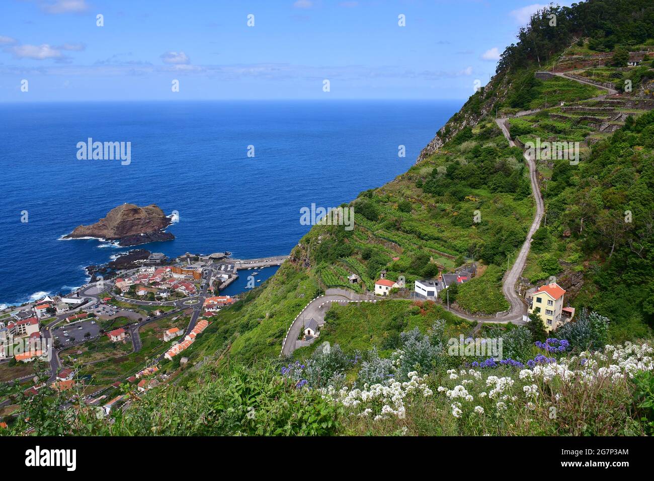 View of Porto Moniz, Madeira, Portugal, Europe Stock Photo