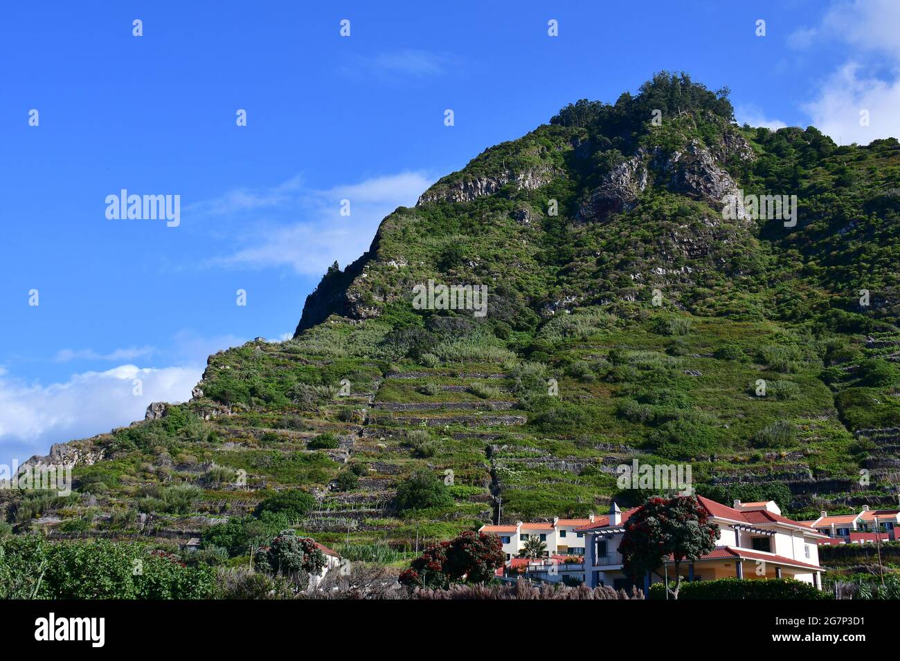 mountain, Porto Moniz, Madeira, Portugal, Europe Stock Photo
