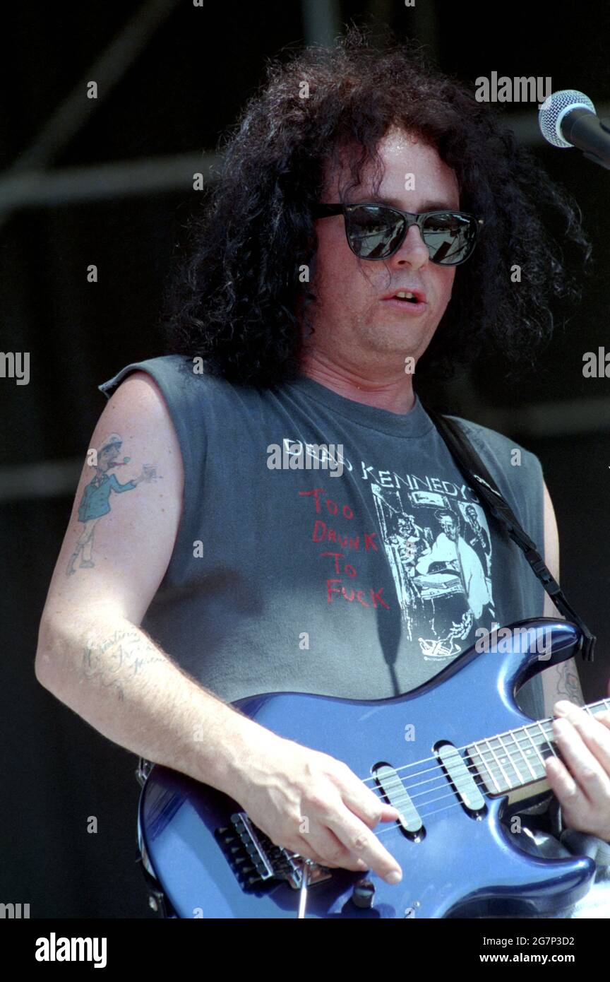 Milan Italy, from 07-08 July 1994, Music Festival  live concerts 'Sonoria 1994' at the Aquatica Park : Steve Lukather,American singer and guitarist, during the concert Stock Photo