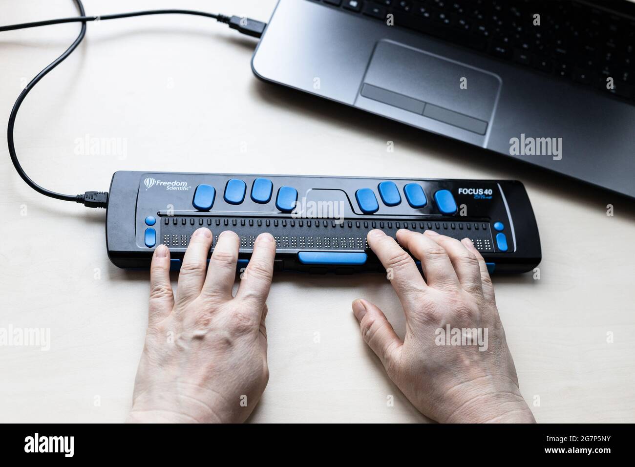 Wireless Braille keyboard for mobile devices, Electronics Lab, Tecnalia  Research & Innovation, Zamudio, Bizkaia, Euskadi, Spain Stock Photo - Alamy