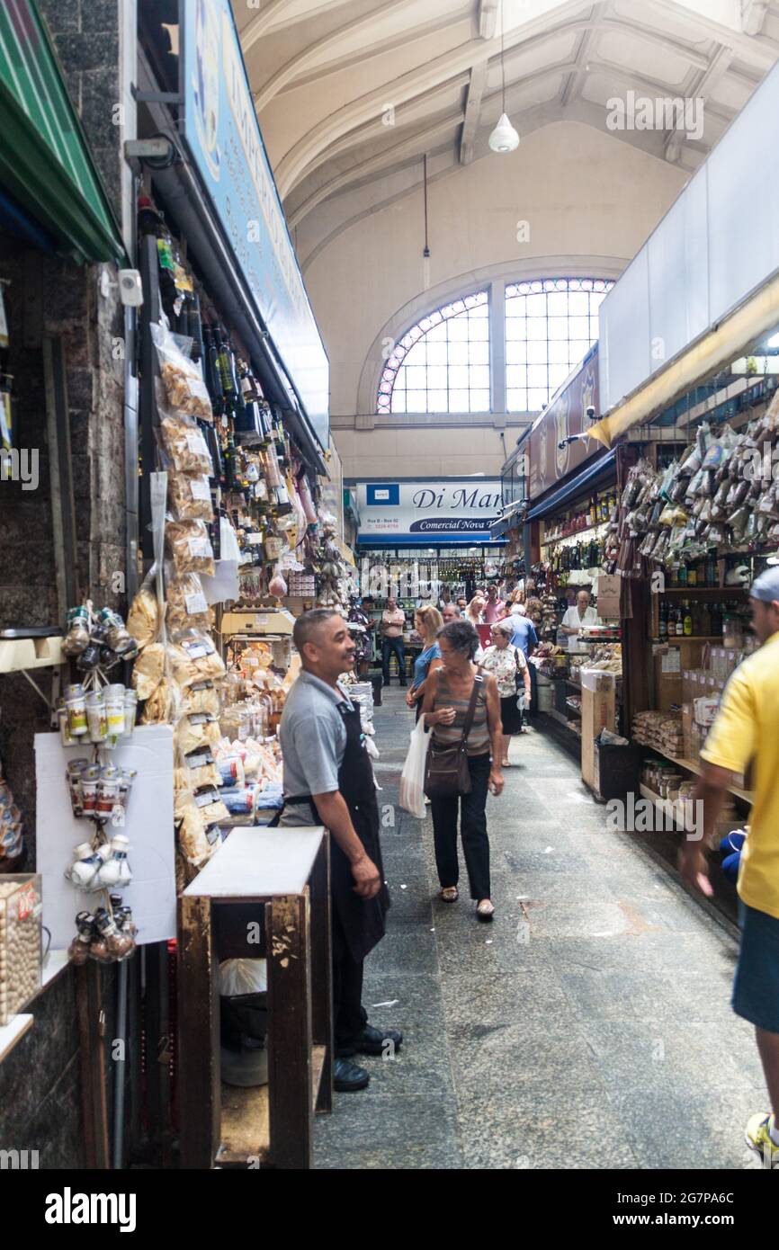 SAO PAULO, BRAZIL - FEBRUARY 3, 2015: View of Mercado Municipal market in Sao Paulo, Brazil Stock Photo