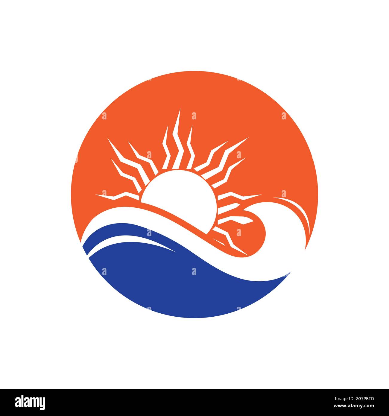 nature sea Water wave and sun icon vector illustration design logo ...