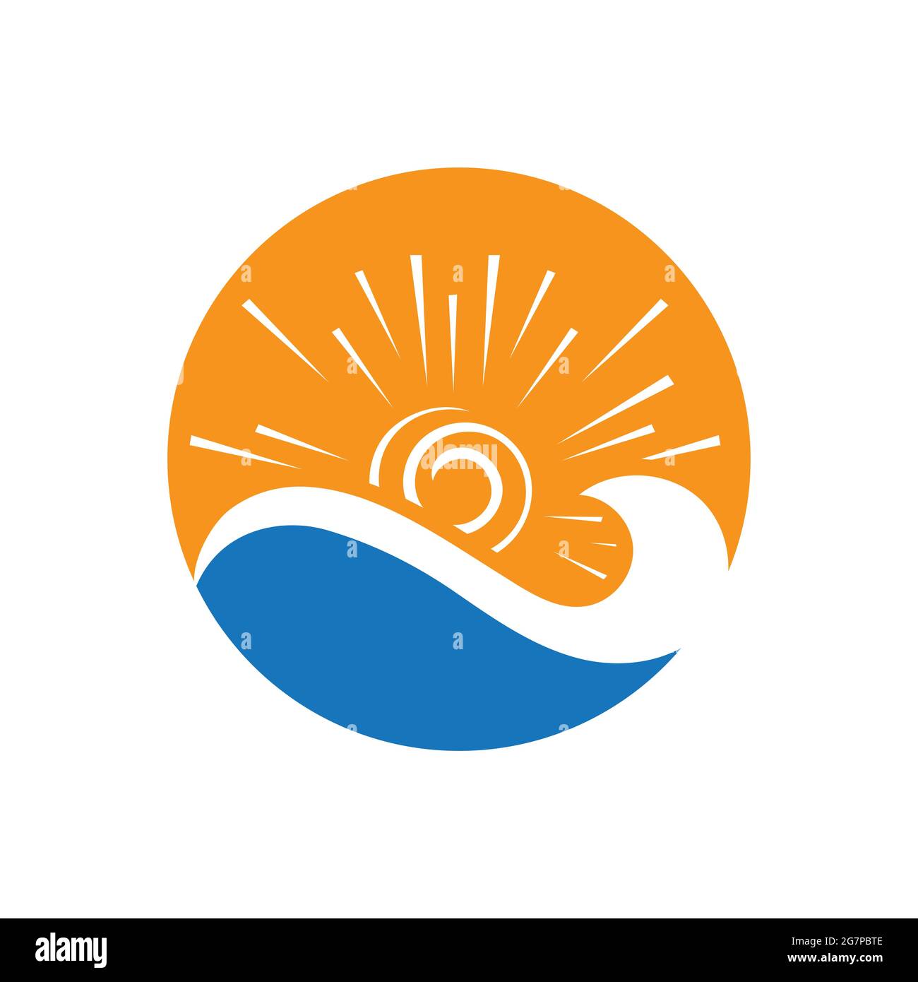 nature sea Water wave and sun icon vector illustration design logo ...