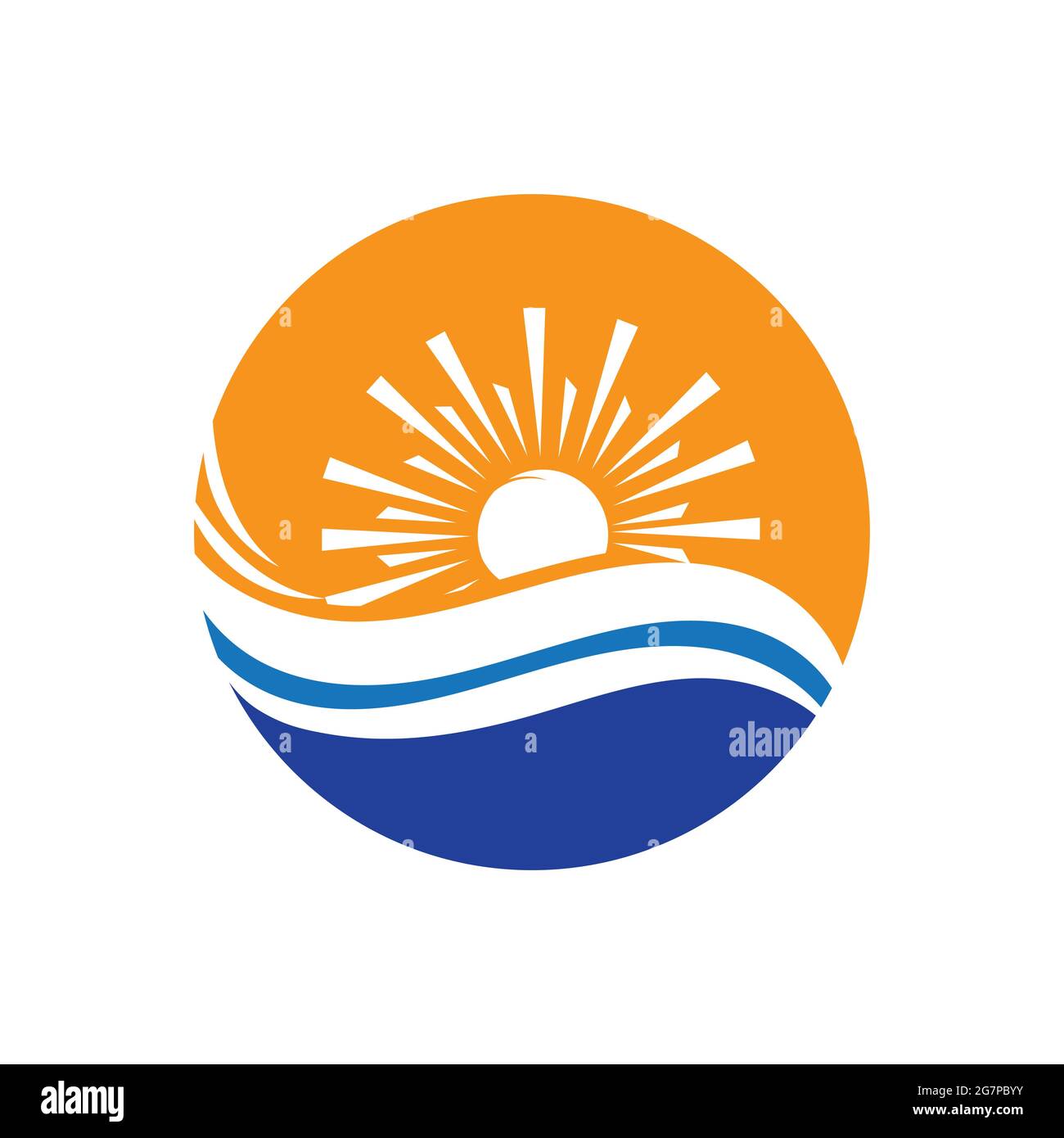 nature sea Water wave and sun icon vector illustration design logo ...
