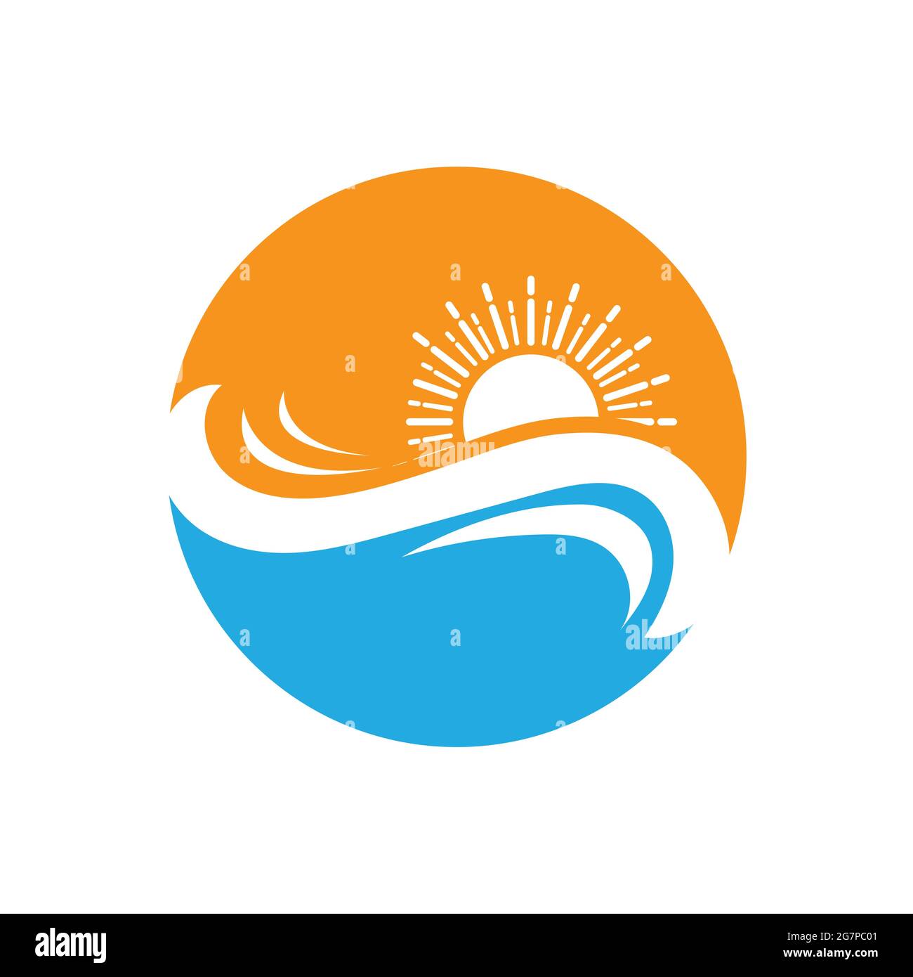 nature sea Water wave and sun icon vector illustration design logo ...