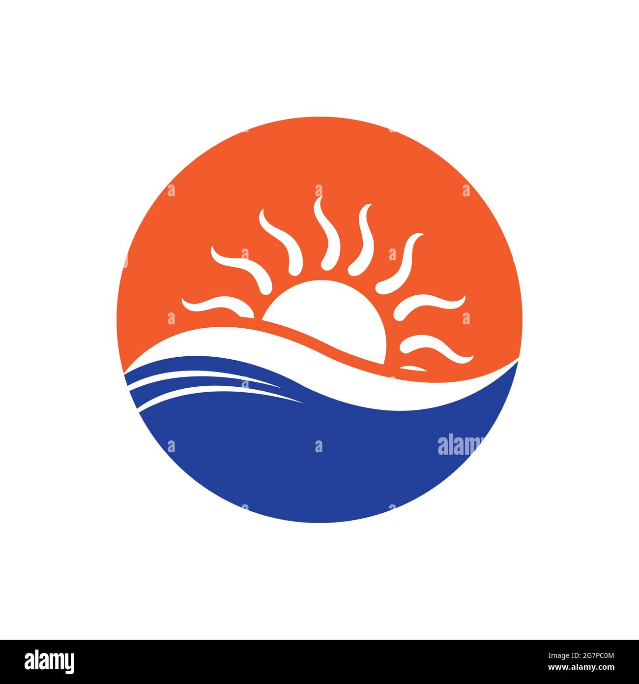 nature sea Water wave and sun icon vector illustration design logo ...