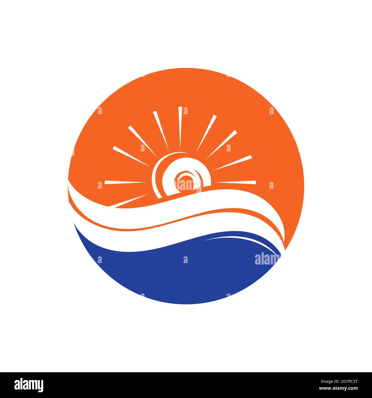 nature sea Water wave and sun icon vector illustration design logo ...