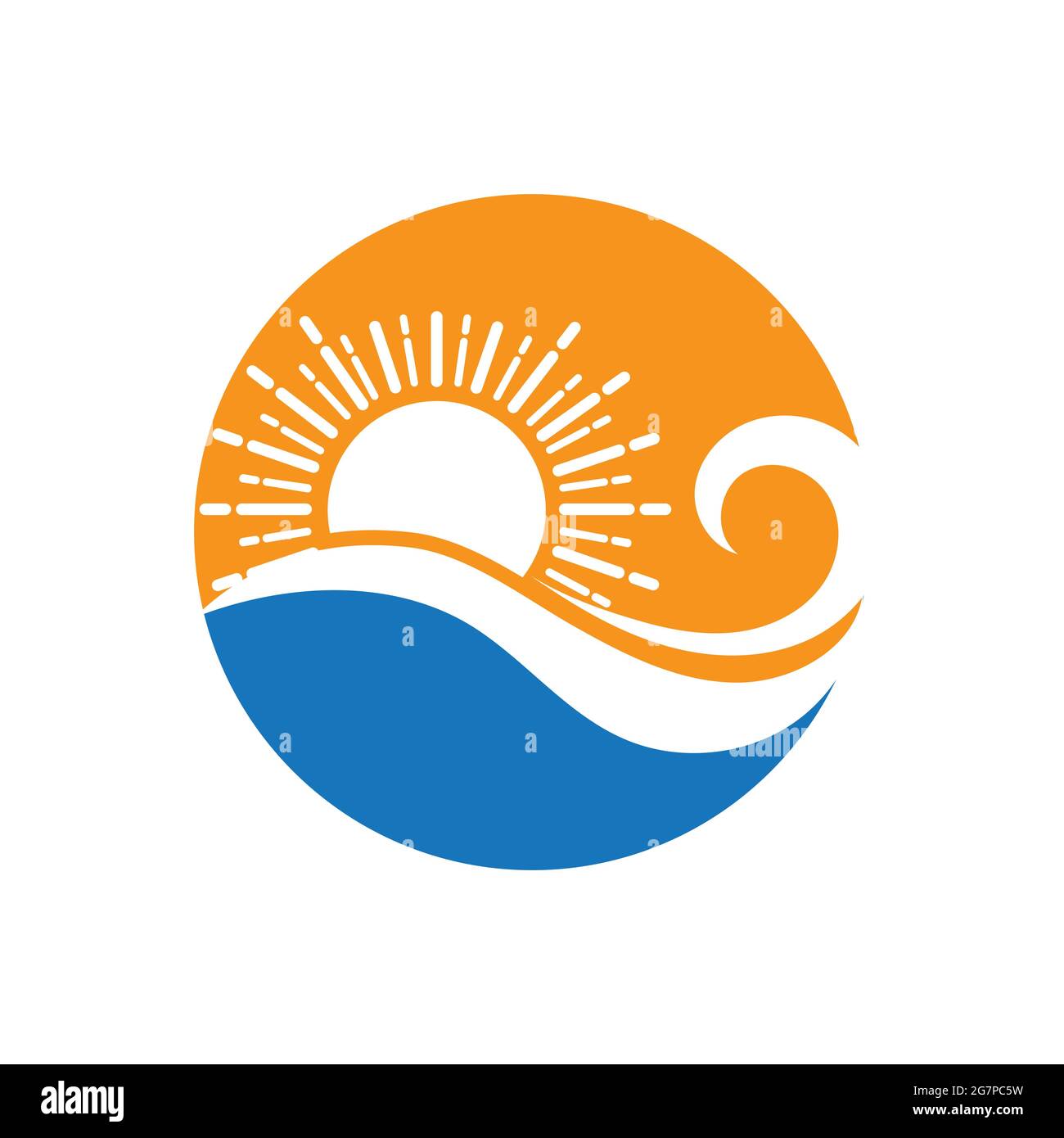 nature sea Water wave and sun icon vector illustration design logo ...