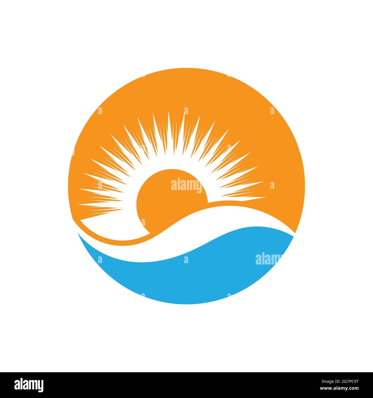 nature sea Water wave and sun icon vector illustration design logo ...