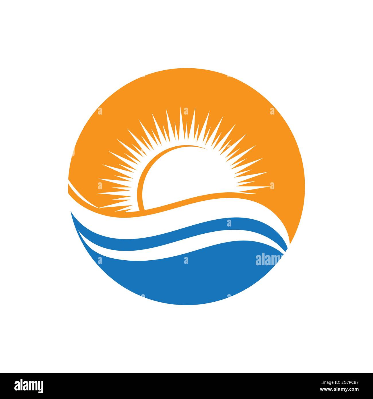 nature sea Water wave and sun icon vector illustration design logo ...