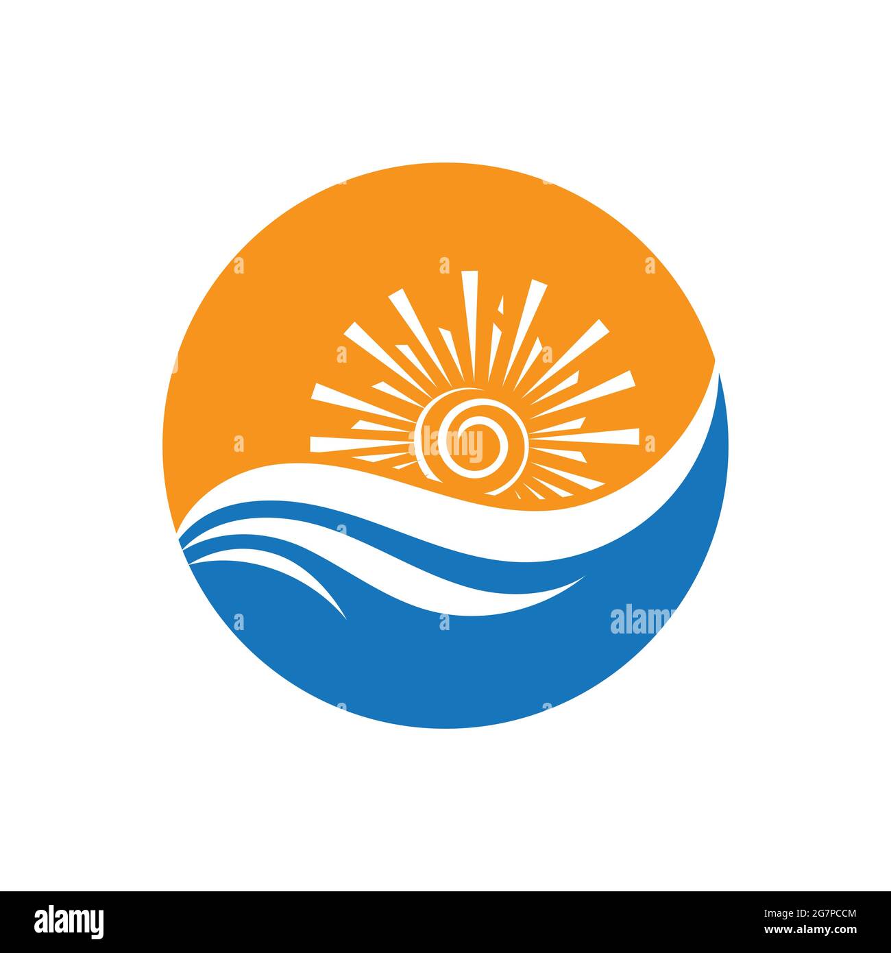 nature sea Water wave and sun icon vector illustration design logo ...