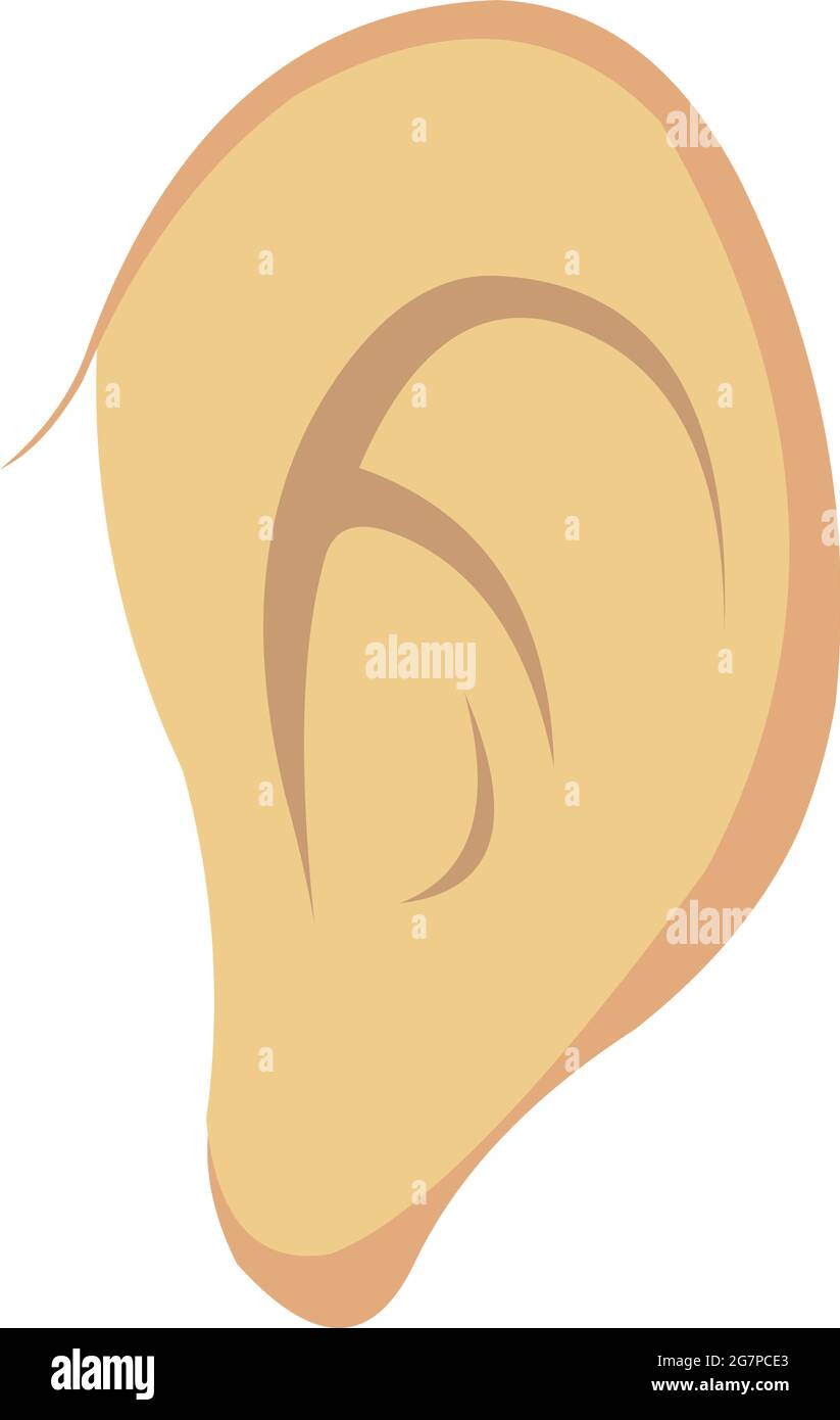 Vector emoticon illustration of a human ear Stock Vector