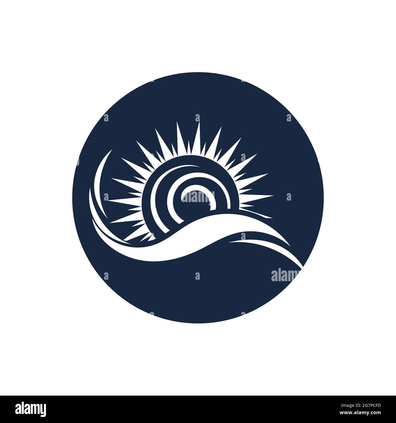 nature sea Water wave and sun icon vector illustration design logo ...