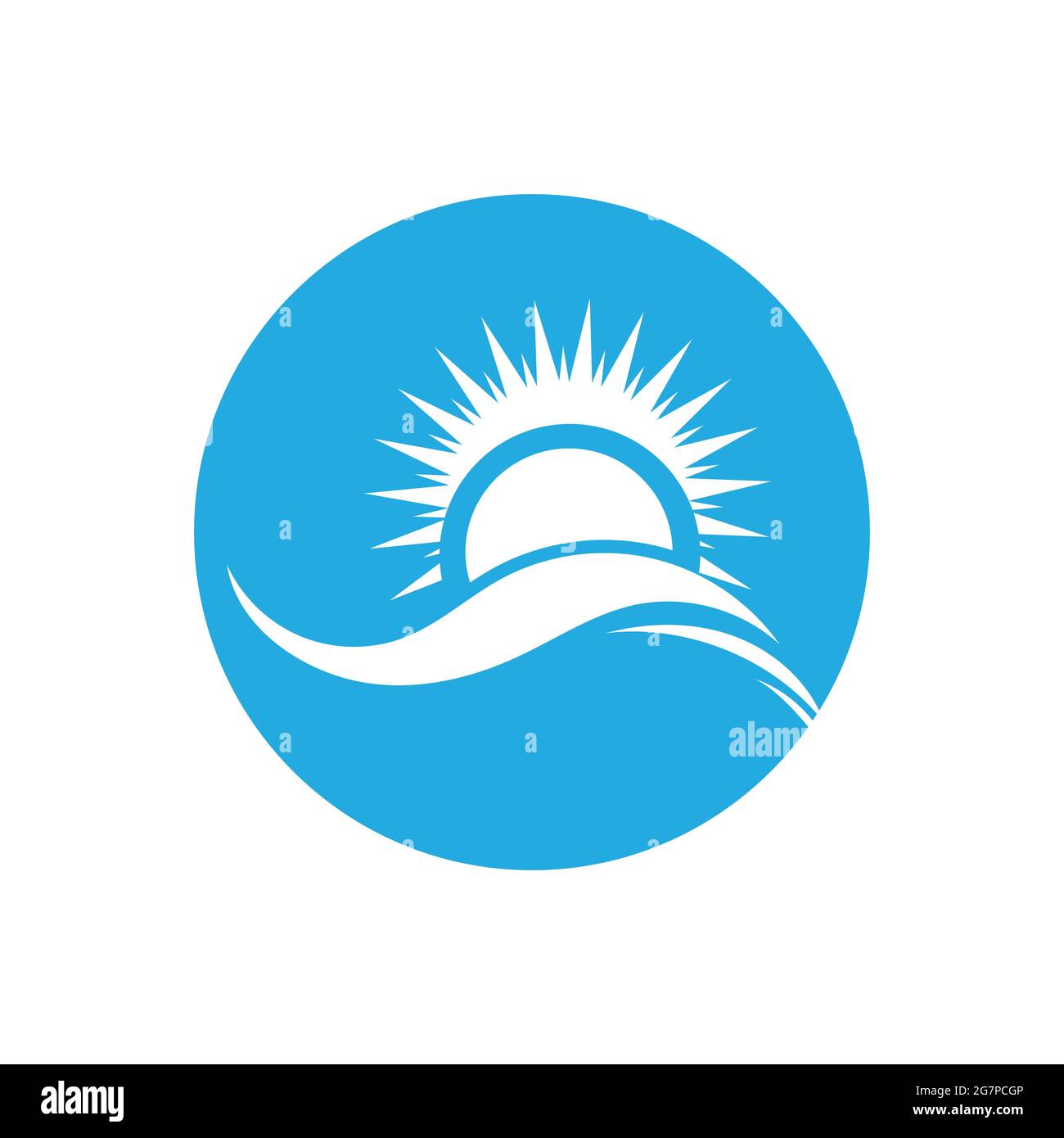 nature sea Water wave and sun icon vector illustration design logo ...