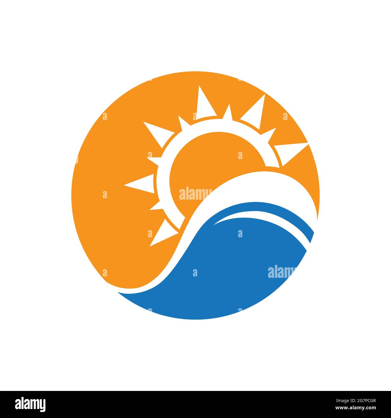 nature sea Water wave and sun icon vector illustration design logo ...