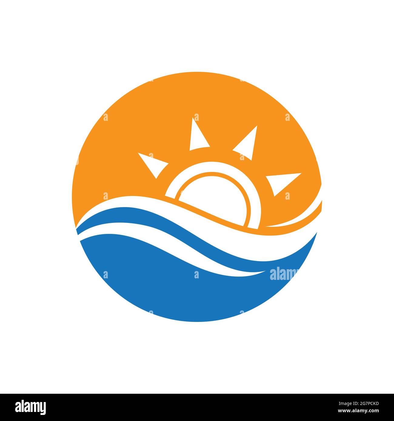 nature sea Water wave and sun icon vector illustration design logo ...