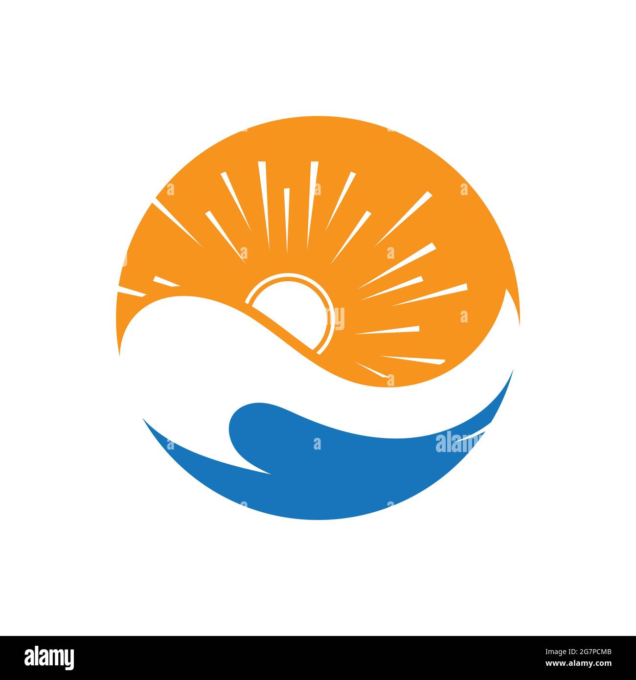 nature sea Water wave and sun icon vector illustration design logo ...