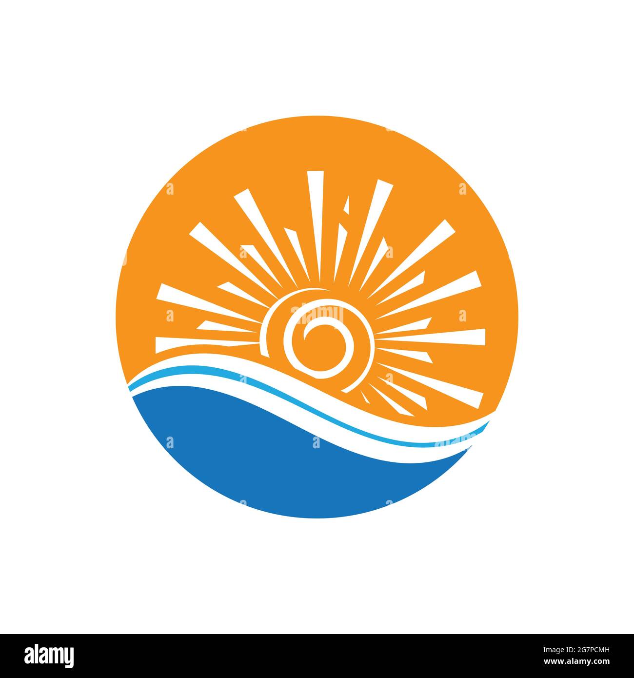 nature sea Water wave and sun icon vector illustration design logo ...